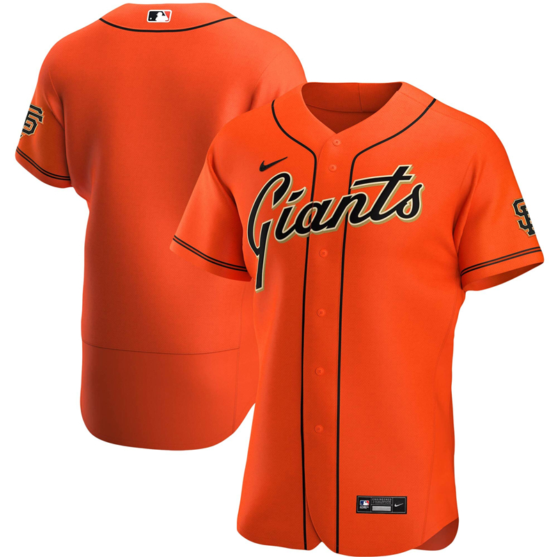 2020 MLB Men San Francisco Giants Nike Orange Alternate 2020 Authentic Official Team Jersey 1